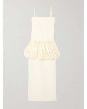 Carven Mehrlagige Robe Aus Grain De Poudre Aus Wolle Und Gerafftem Satin - Natur