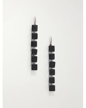 Le Sundial Tina Sterling Onyx Earrings - White