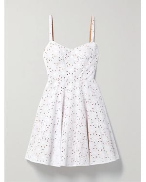 Michael Kors Minikleid Aus Einer Baumwollmischung Mit Lochstickerei - Weiß