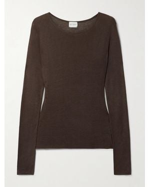 Deiji Studios Ribbed-Knit T-Shirt - Brown