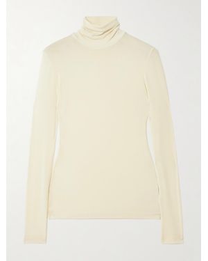 Agolde Pascale Stretch-Lyocell Turtleneck Top - Natural