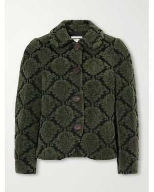 ShuShu/Tong Cropped Cotton-Blend Pile-Jacquard Jacket - Green