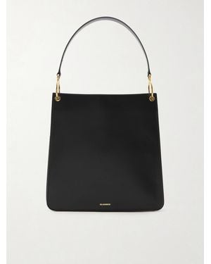 Jil Sander Otto Medium Leather Shoulder Bag - Black