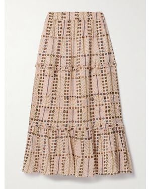 Isabel Marant Diya Midirock Aus Bedrucktem Baumwoll-Voile - Natur
