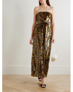 STAUD Casey Sequined Strapless Maxi Dress in Green | Lyst STAUD Casey Sequined Strapless Maxi Dress in Green | Lyst