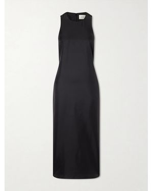 Loulou de Saison Paloma Silk-Twill Maxi Dress - Black