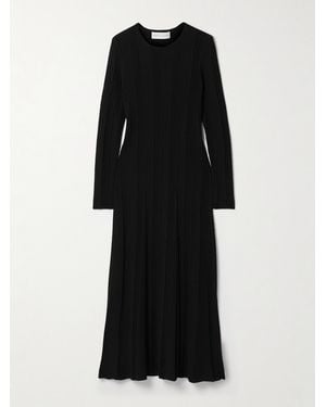 Veronica de Piante Anais Ribbed Wool Midi Dress - Black