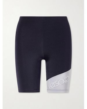 Versace Logo-Embroidered Stretch-Jersey Shorts - Blue