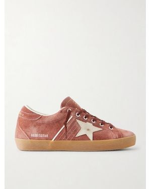 Golden Goose Super-Star Sneakers Aus Veloursleder Mit Lederbesätzen - Pink