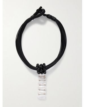 Le Sundial Cord, Onyx, Pearl And Necklace - Noir