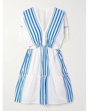 lemlem Alem Striped Cotton-Blend Mini Dress - Blue