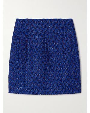 Alessandra Rich Sequined Tweed Mini Skirt - Blue