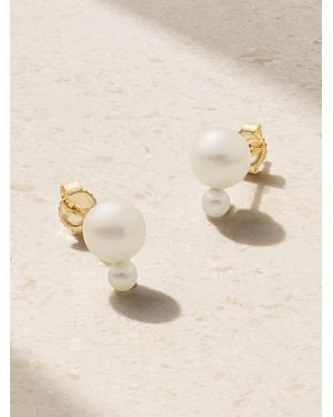 Mizuki 14-Karat Pearl Earrings - Natural
