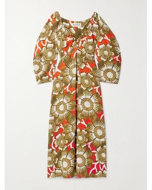 Mara Hoffman Net Sustain Ophelia Floral-Print Hemp Maxi Dress - Red