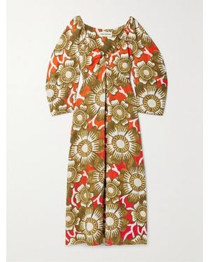 Mara Hoffman Net Sustain Ophelia Floral-Print Hemp Maxi Dress - Red