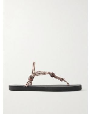 Loeffler Randall Mika Bead-Embellished Cord Sandals - Black