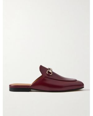 Gucci Princetown Slippers Aus Leder Mit Horsebit-Detail - Braun