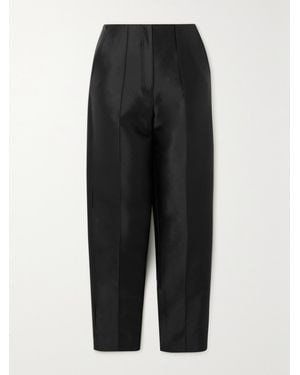 Christopher John Rogers Hose Aus Twill Aus Einer Seiden-Wollmischung - Schwarz