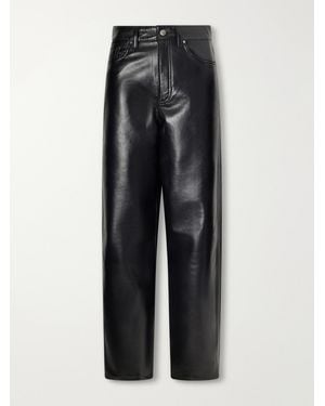 Agolde Nate Leather-Blend Tapered Pants - Black