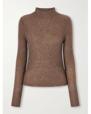 Citizens of Humanity Leelah Ribbed Wool And Cashmere-Blend Turtleneck Jumper - Brown