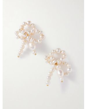 Completedworks Plated Recycled Pearl Earrings - White