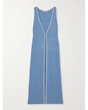 Marysia Swim Aalto Tunika Aus Frottee Aus Einer Baumwollmischung Mit Crêpe-Besätzen - Blau