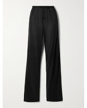 The Row Lanuit Silk-Jersey Pants - Black