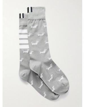 Thom Browne Hector Socken Aus Einer Baumwollmischung - Weiß