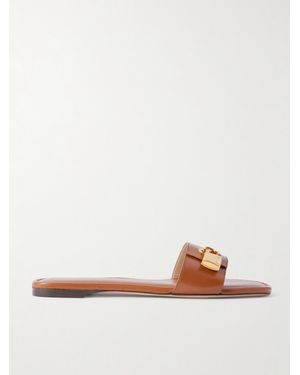 Tom Ford Pantoletten Aus Leder Mit Verzierung - Braun