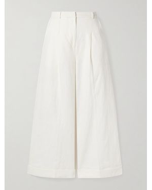 Faithfull the Brand Clove Bundfaltenhose Mit Weitem Bein Aus Leinen - Weiß