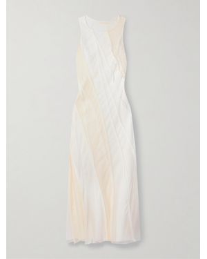 Jason Wu Panelled Silk-Crepe And Chiffon Midi Dress - White