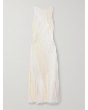 Jason Wu Paneled Silk-Crepe And Chiffon Midi Dress - White