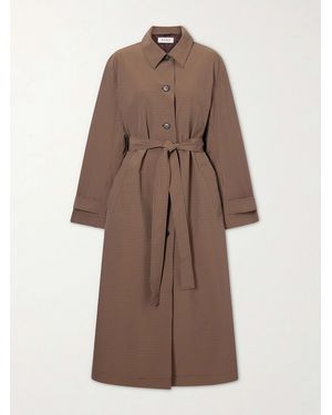 Rohe Belted Checked Taffeta Trench Coat - Brown