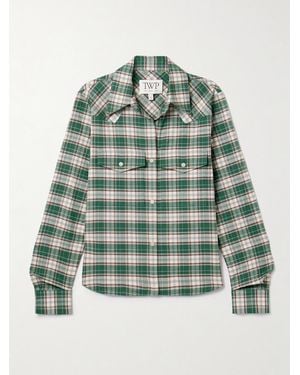 Twp New Carter Checked Cotton-Flannel Shirt - Green