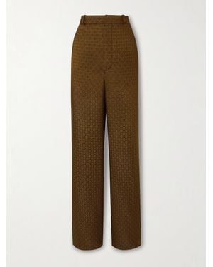 Saint Laurent Hose Mit Weitem Bein Aus Jacquard - Natur