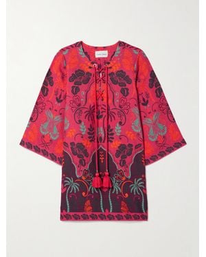 Cara Cara Jaipur Printed Linen Tunic - Red