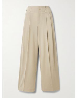 Kallmeyer Percie Pleated Wool-Blend Wide-Leg Trousers - Natural