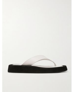 The Row Tongs Plates-Formes En Cuir Et En Daim Bicolores Ginza - Blanc