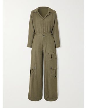Fortela Woven Cargo Jumpsuit - Green