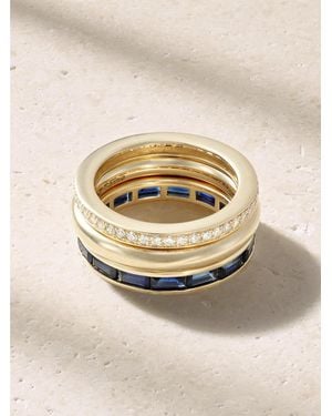 BY PARIAH Stack Set Of Three 14-Karat, Sapphire And Diamond Rings - Natural