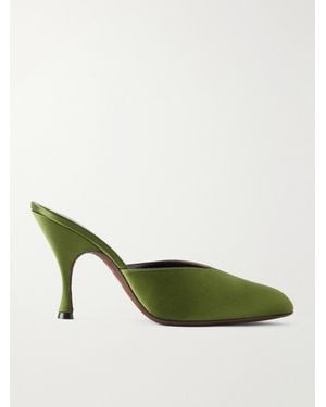 Herbert Levine Sitting Pretty 95 Satin Mules - Green