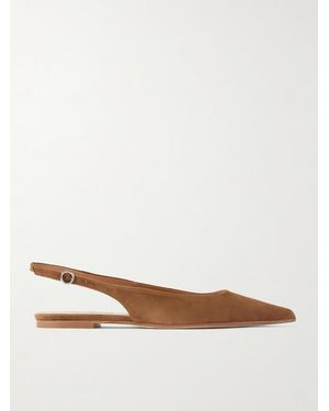 Aeyde Annora Suede Slingback Flats - White