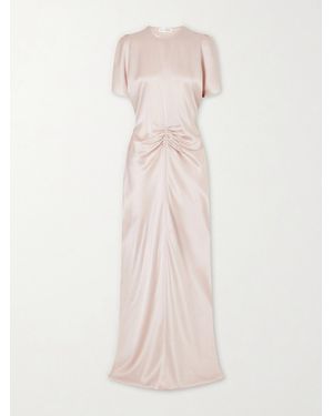 Victoria Beckham Isabella Ruched Satin Maxi Dress - Pink