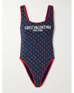 Valentino Garavani Printed Swimsuit - Blue