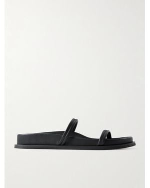 St. Agni Fine Strap Leather Sandals - Black