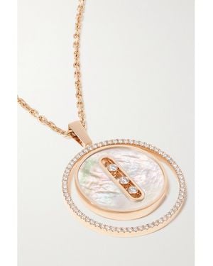Messika Lucky Move 18-Karat Rose, Mother-Of-Pearl And Diamond Necklace - Natural