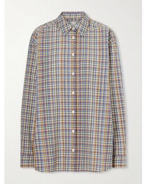 TOTEME Checked Cotton Shirt - Gray