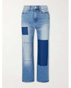 Veronica Beard Dylan High-Rise Wide-Leg Patchwork Jeans - Blue