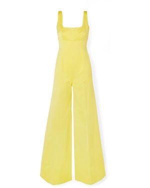 Emilia Wickstead Delta Cotton-Blend Faille Jumpsuit - Yellow