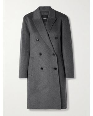 Theory Double-Breasted Wool And Cashmere-Blend Felt Coat - Grey